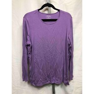 Chicos The Ultimate Tee Womens Lavender Long Sleeve Top Size 3 ( 16)